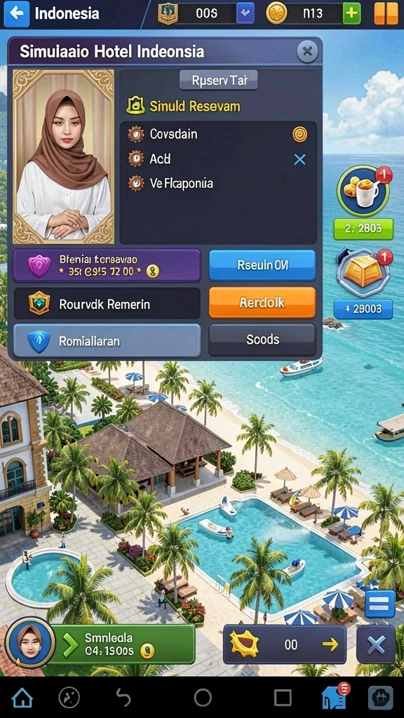 Tampilan menu permainan yang user-friendly dan menarik.