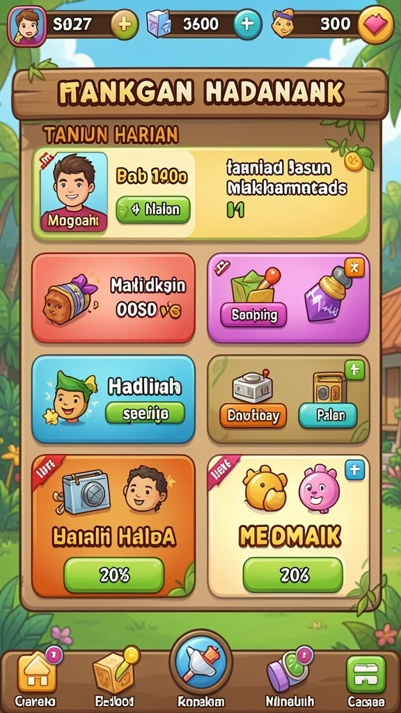 Menunjukkan berbagai senjata yang bisa dimanfaatkan dalam permainan.