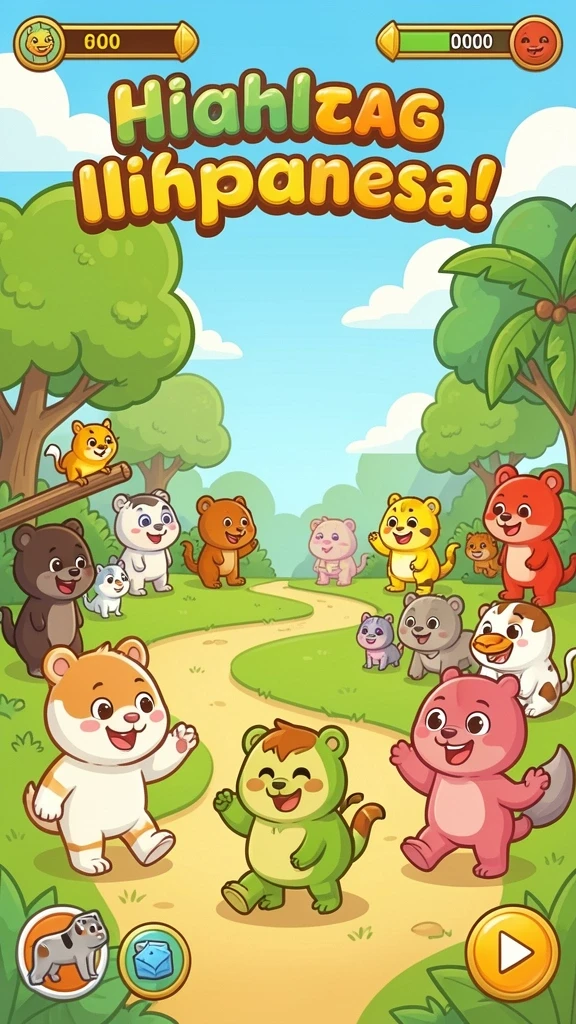 Screenshot menunjukkan pemandangan indah di level awal.