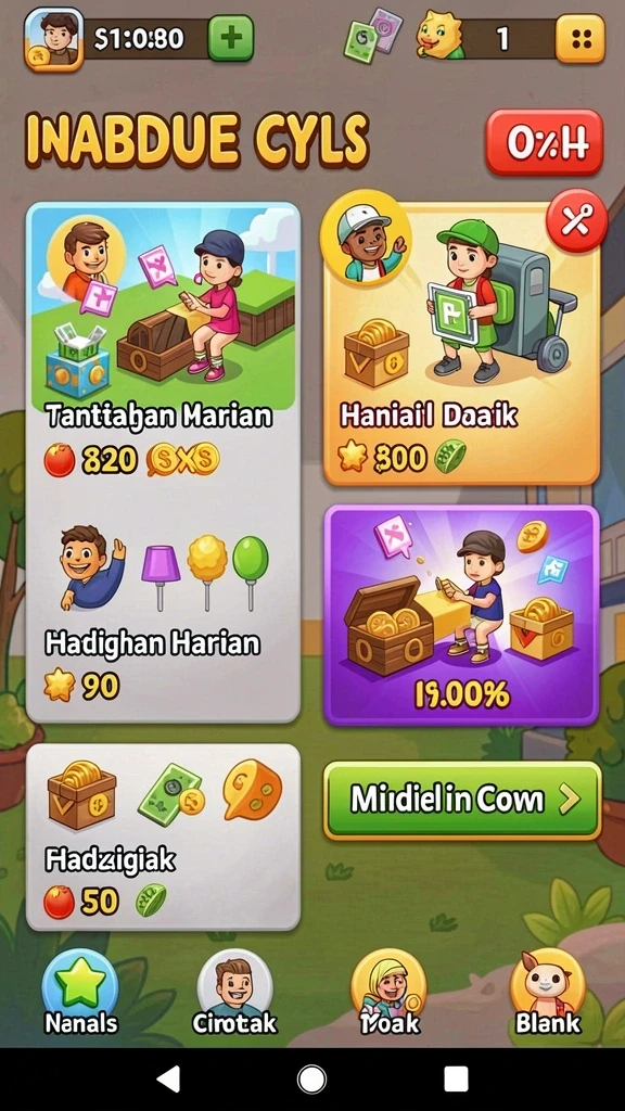 Screenshot menunjukkan grafis yang menarik dan penuh warna.